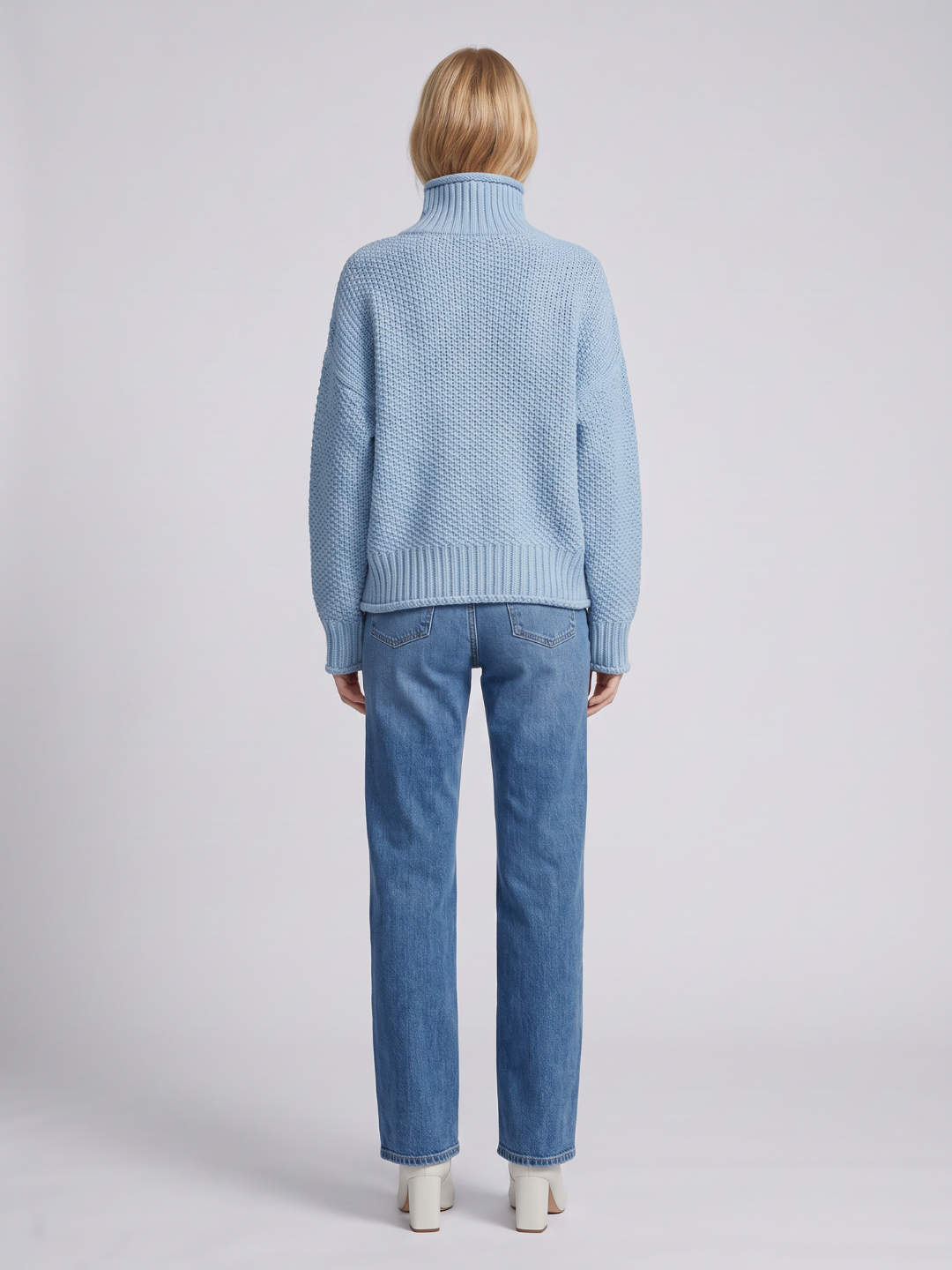 Luna | Oversized Waffle-Knit Turtleneck Sweater - ginlerie 6