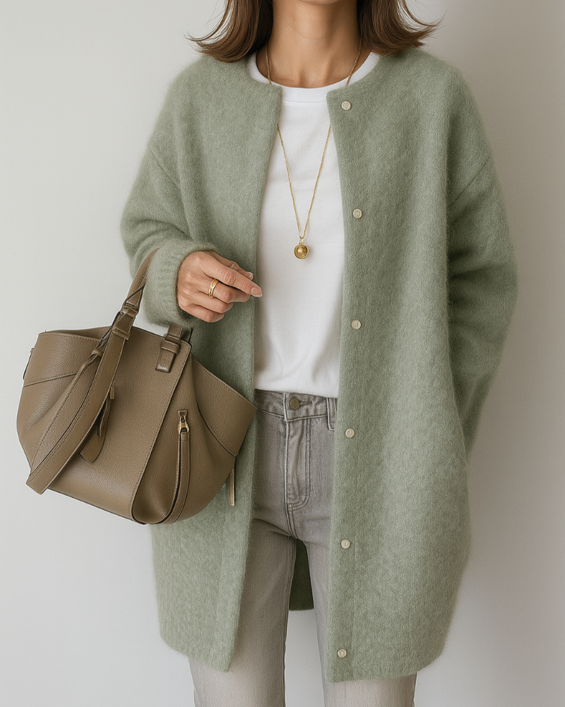 Luna | Relaxed Fit Long Cardigan Sweater - ginlerie 5