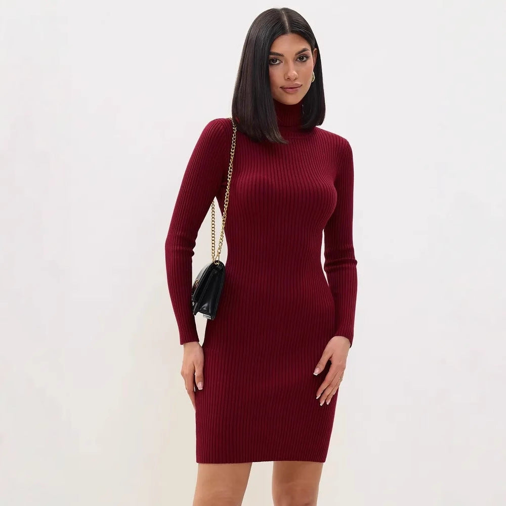 Luna | Ribbed Knit Slim Dress - ginlerie 0