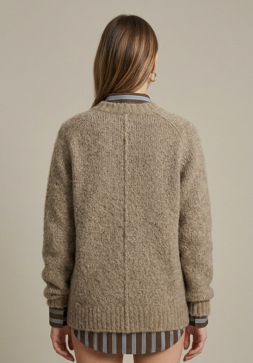 Luna | Ribbed V-Neck Sweater - ginlerie 2