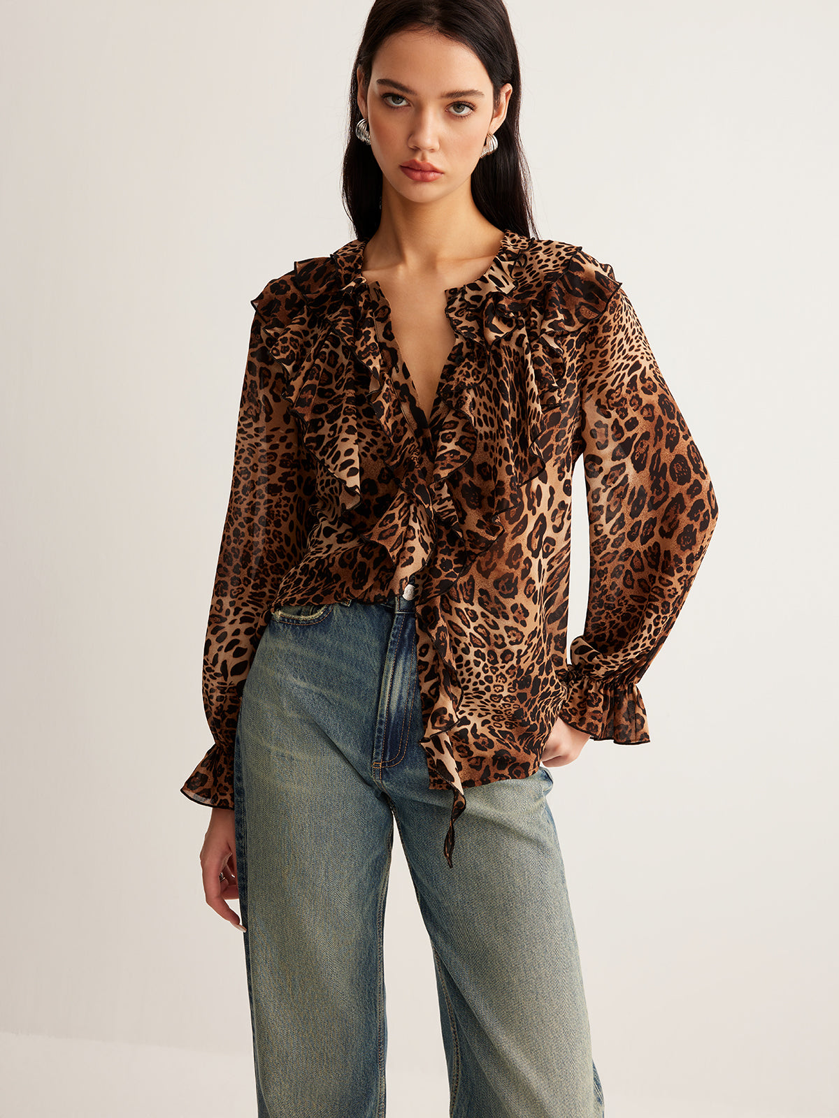 Luna | Ruffle Neck Blouse - ginlerie 1