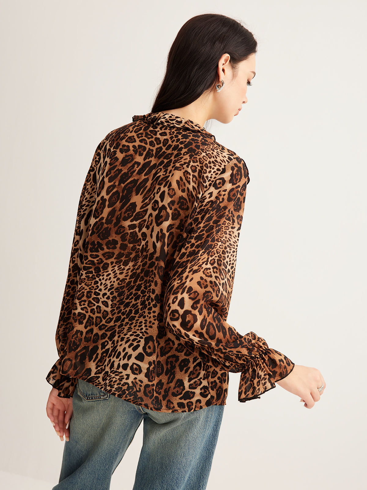 Luna | Ruffle Neck Blouse - ginlerie 5