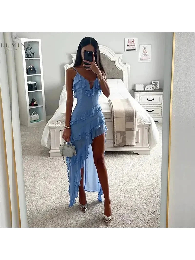 Luna | Ruffle Slim Dress - ginlerie 1