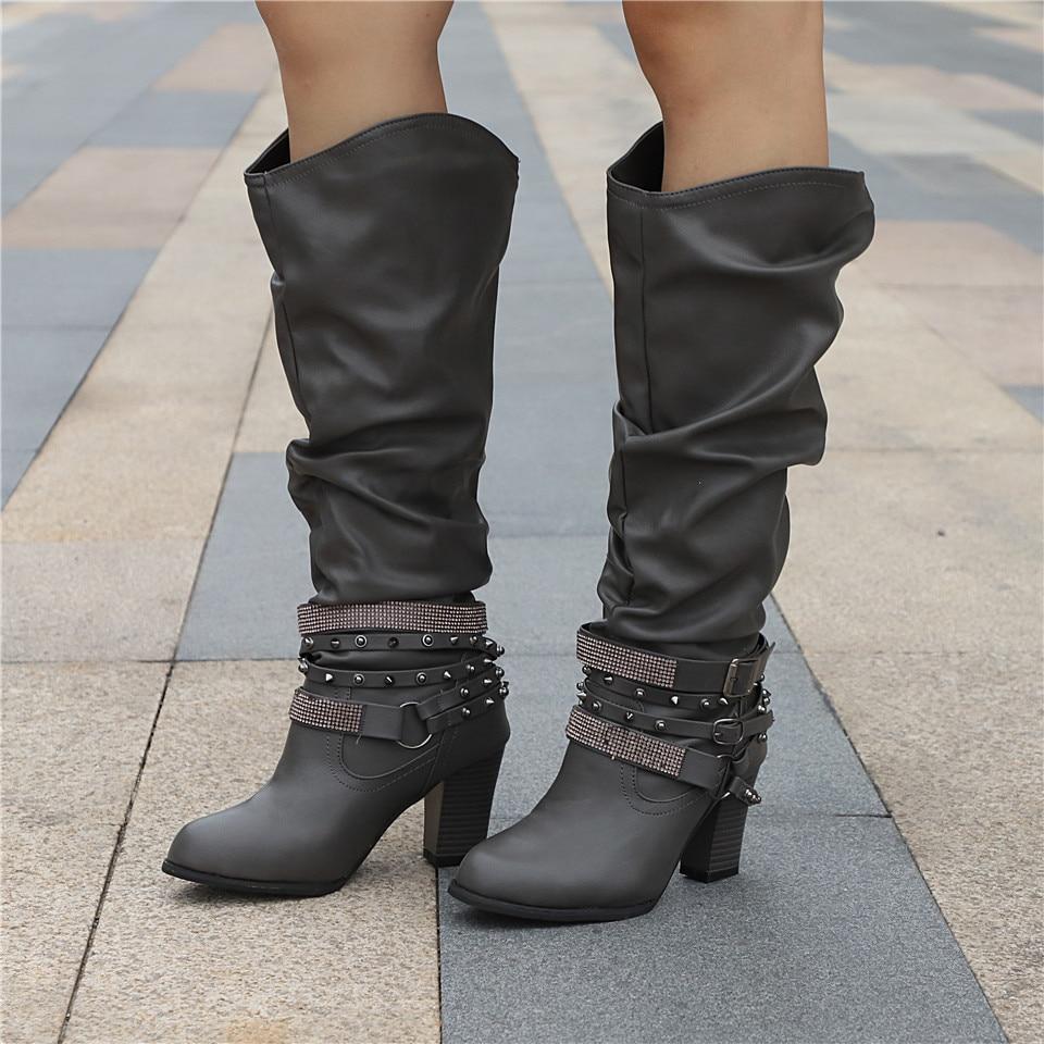 Luna | Slouch Knee High Boots for Women - ginlerie 3