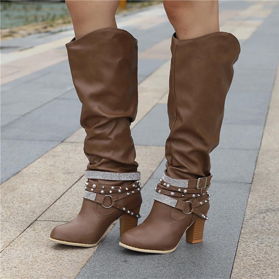 Luna | Slouch Knee High Boots for Women - ginlerie 5