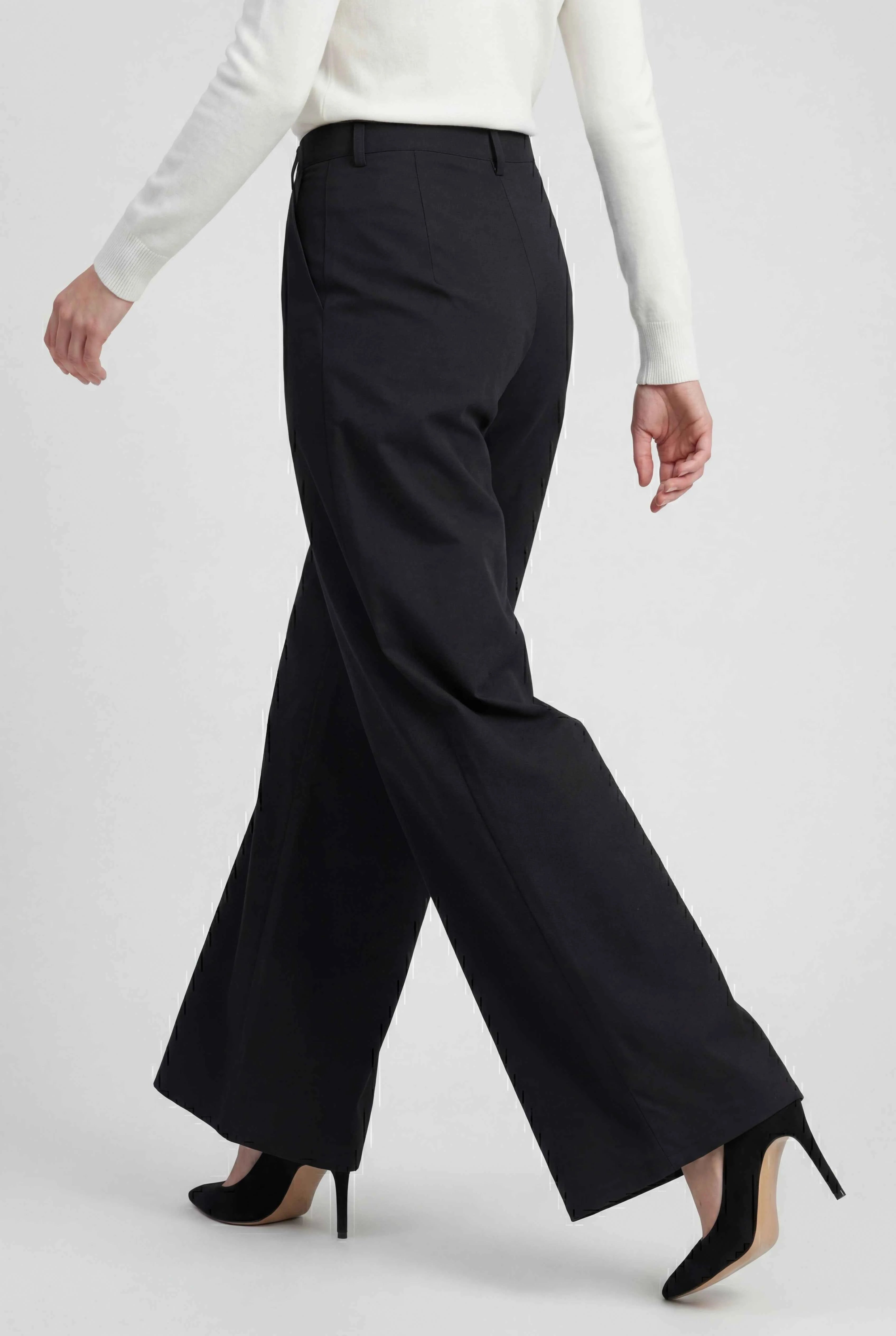 Luna | Tailored Black Palazzo Pants - ginlerie 2