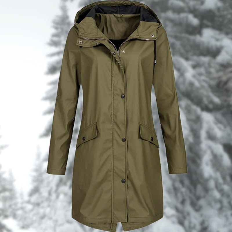 Luna | Waterproof Hooded Rain Coat for Women - ginlerie 2
