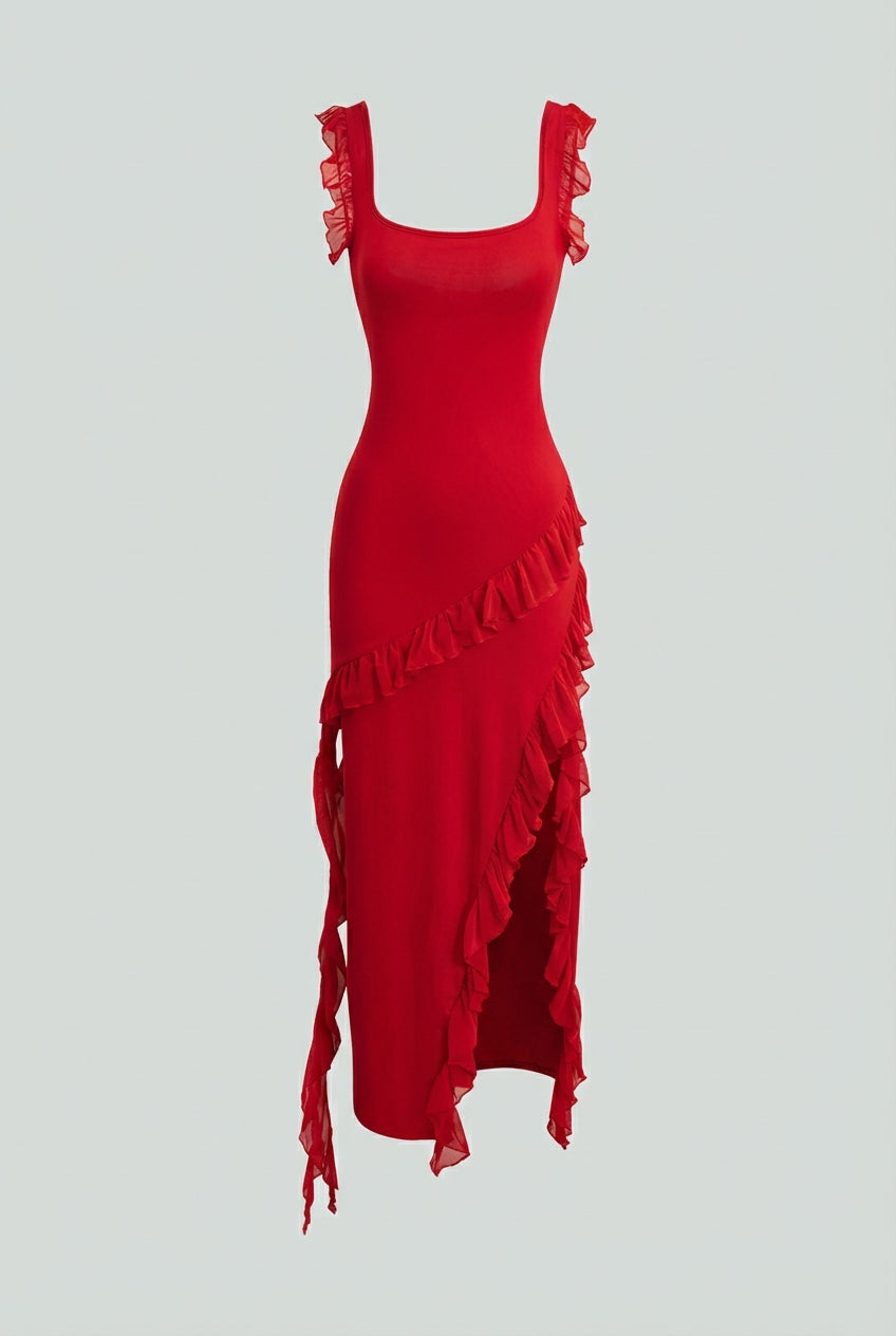Maya | Backless High Slit Dress - ginlerie 0