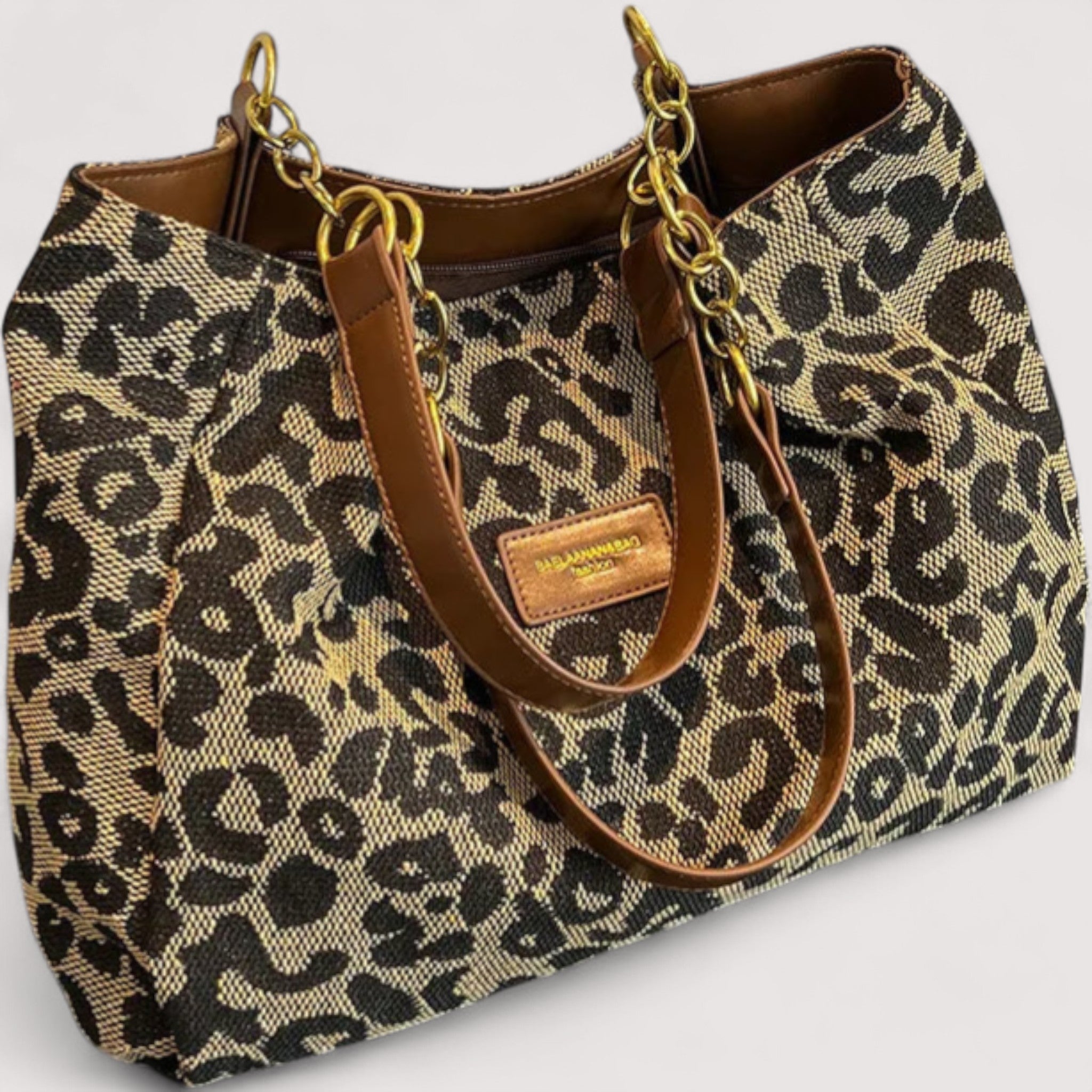 Maya | Bold Leopard Print Shopping Bag - ginlerie 1