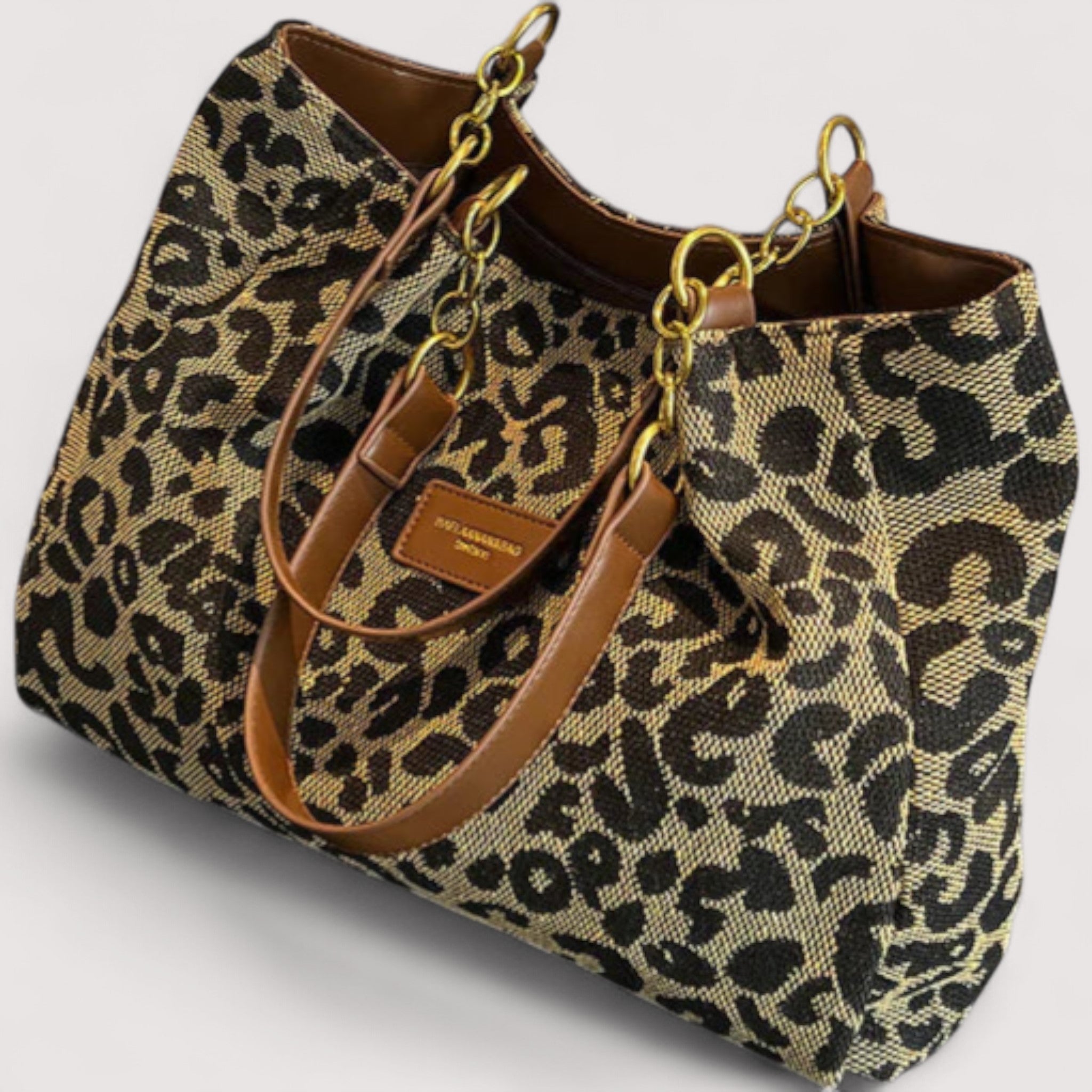 Maya | Bold Leopard Print Shopping Bag - ginlerie 2