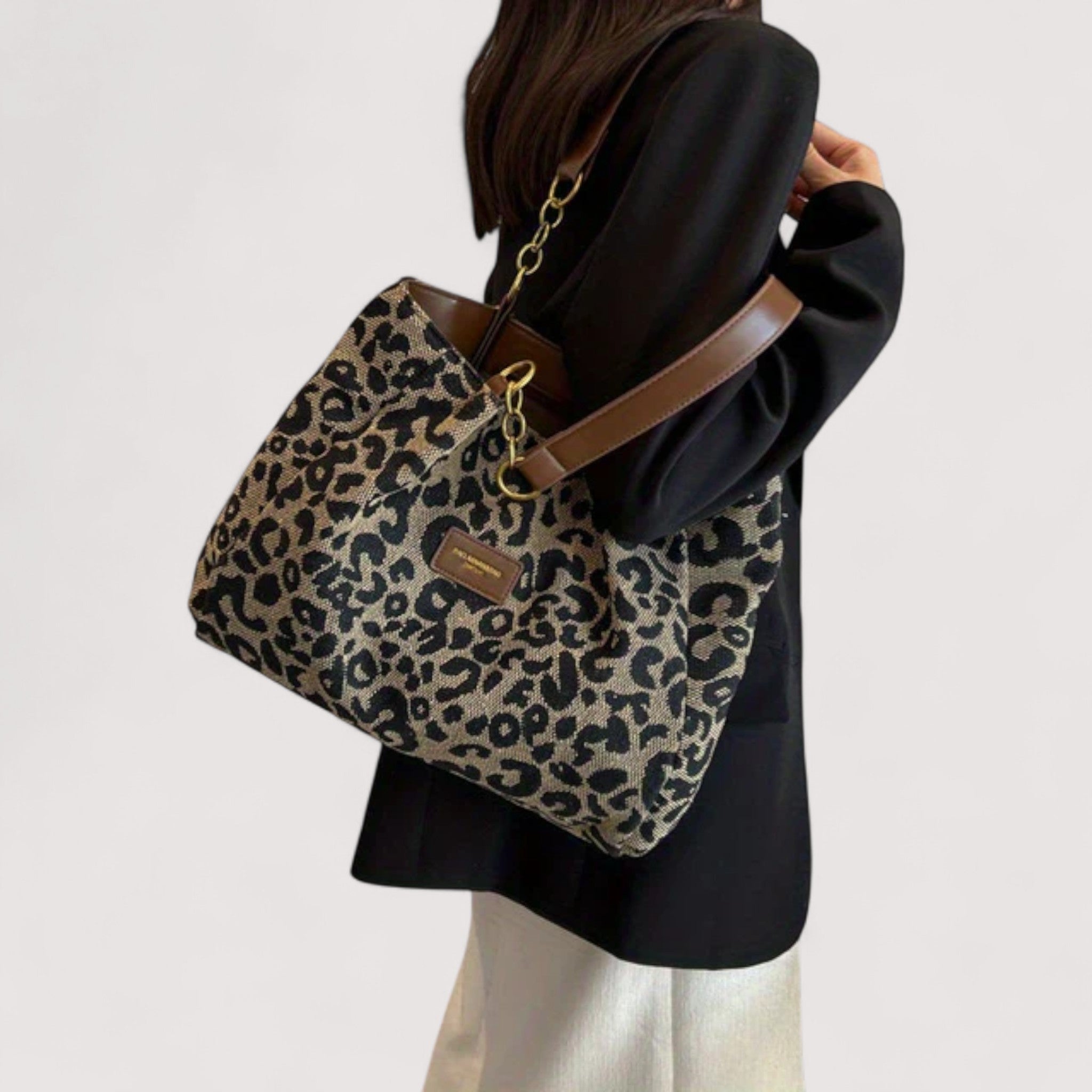 Maya | Bold Leopard Print Shopping Bag - ginlerie 5