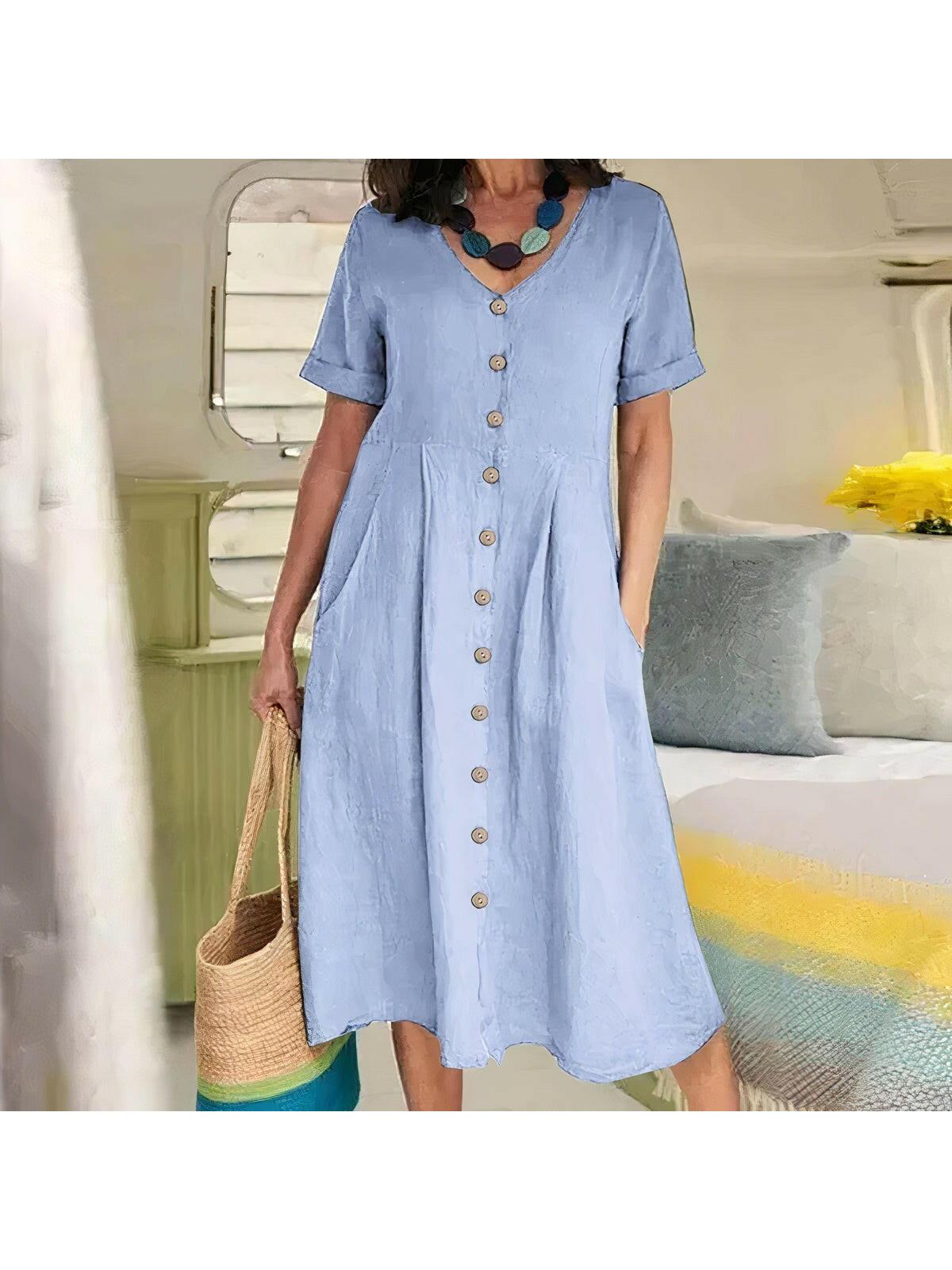 Maya | Buttoned Dress - ginlerie 10