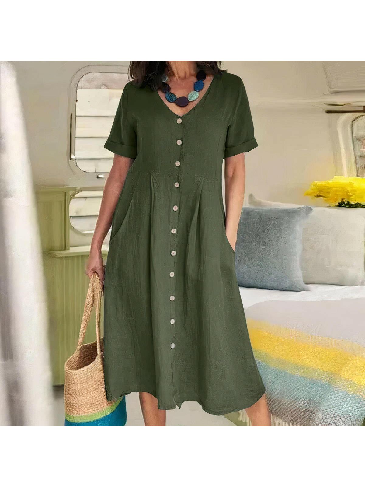 Maya | Buttoned Dress - ginlerie 2