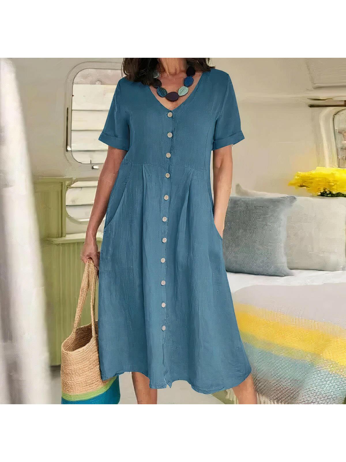 Maya | Buttoned Dress - ginlerie 3