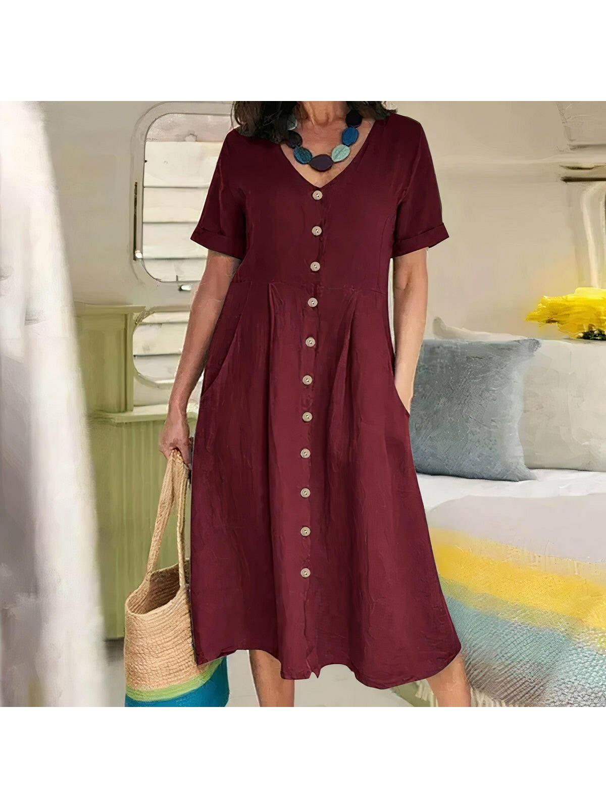 Maya | Buttoned Dress - ginlerie 7