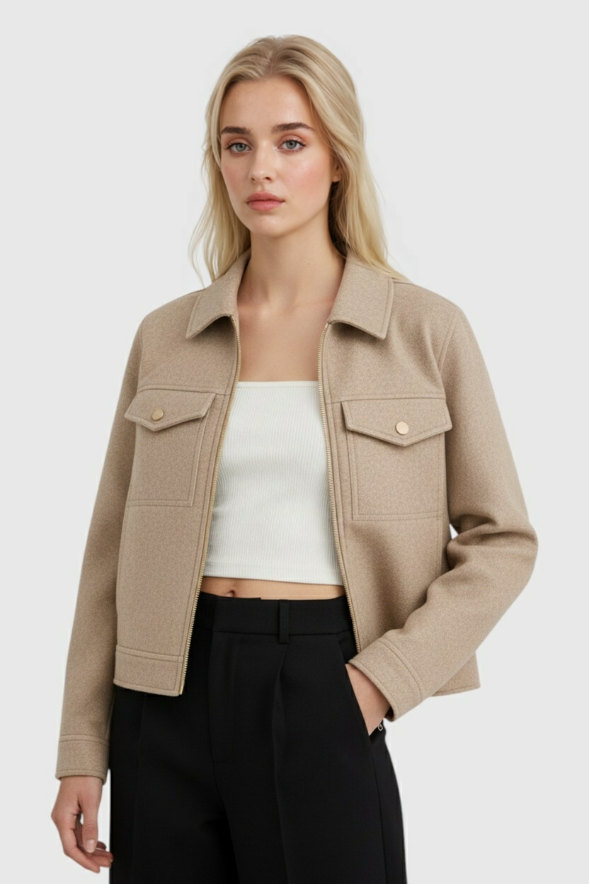 Maya | Cropped Zip-Up Jacket - ginlerie 1