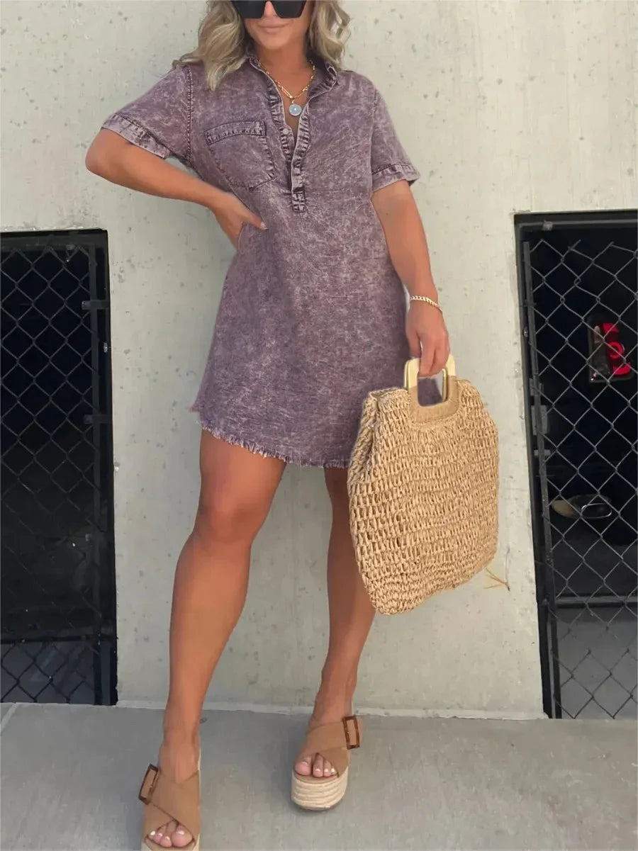Maya | Denim Shirt Dress - ginlerie 2