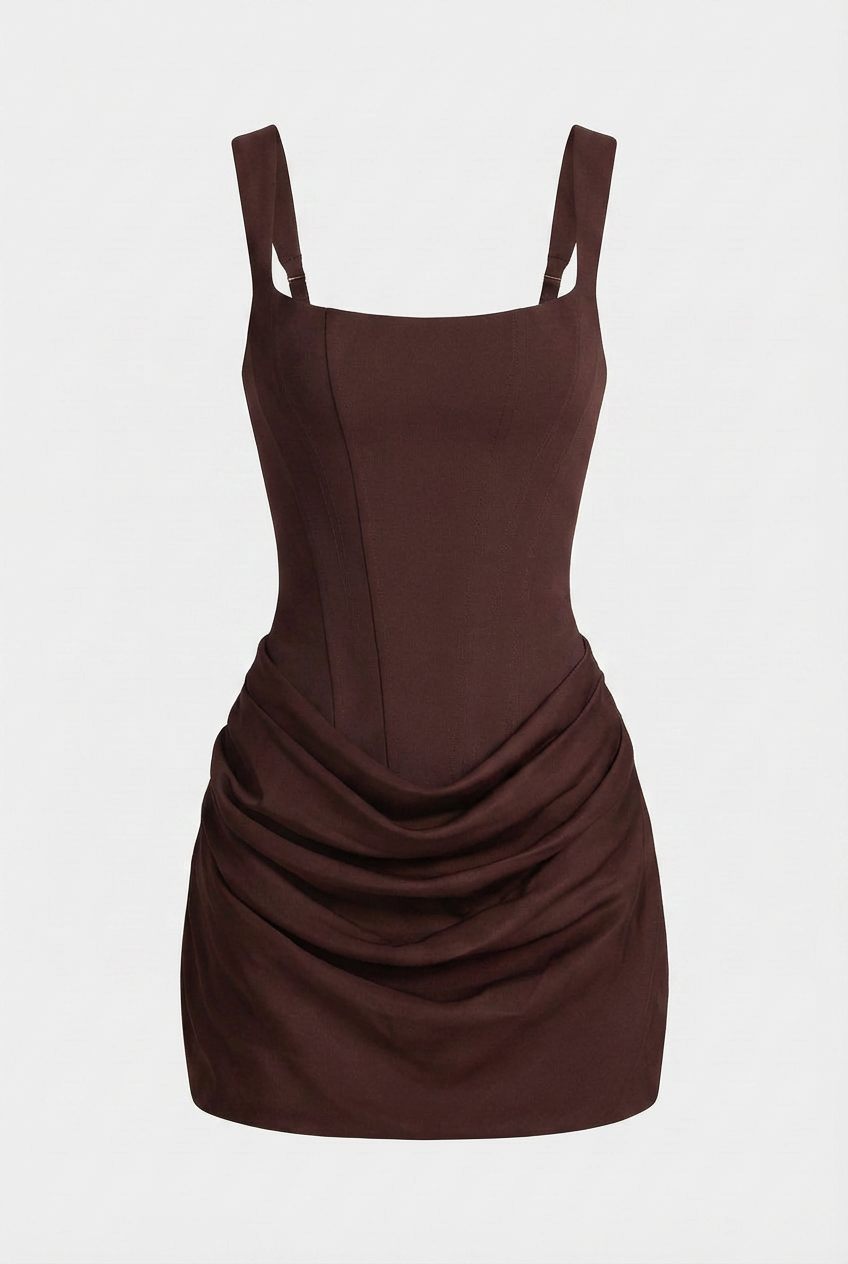 Maya | Draped Hourglass Mini Dress - ginlerie 0