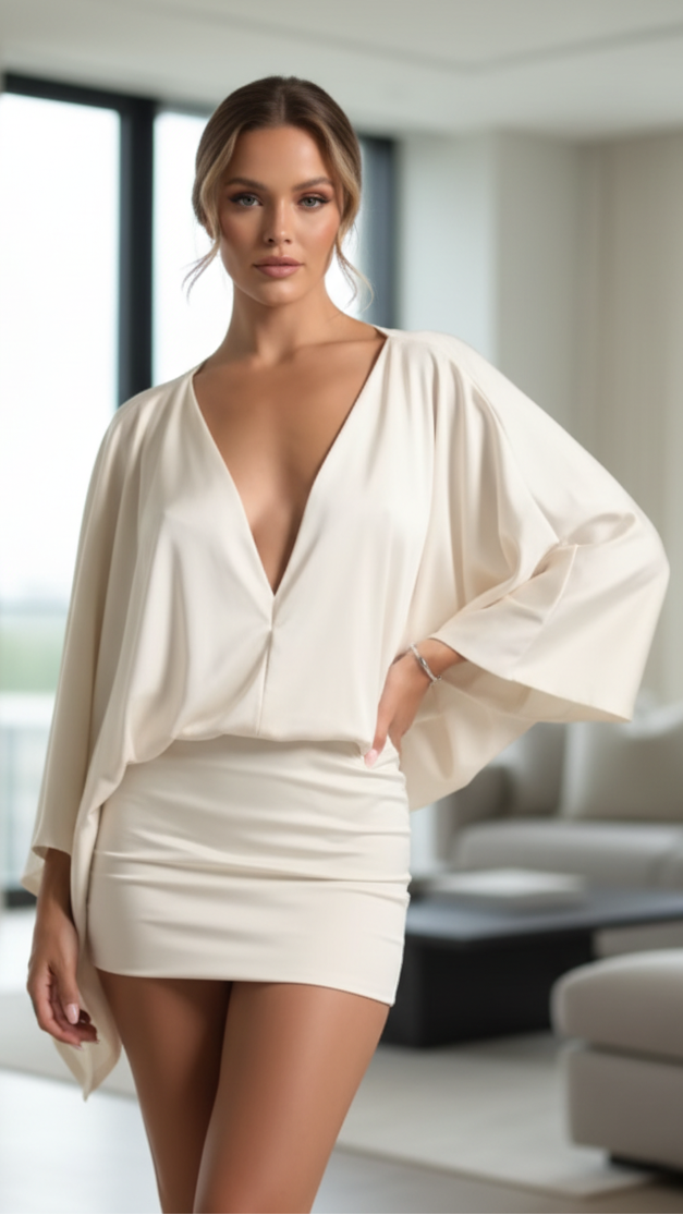 Maya | Draped Mini Dress - ginlerie 0