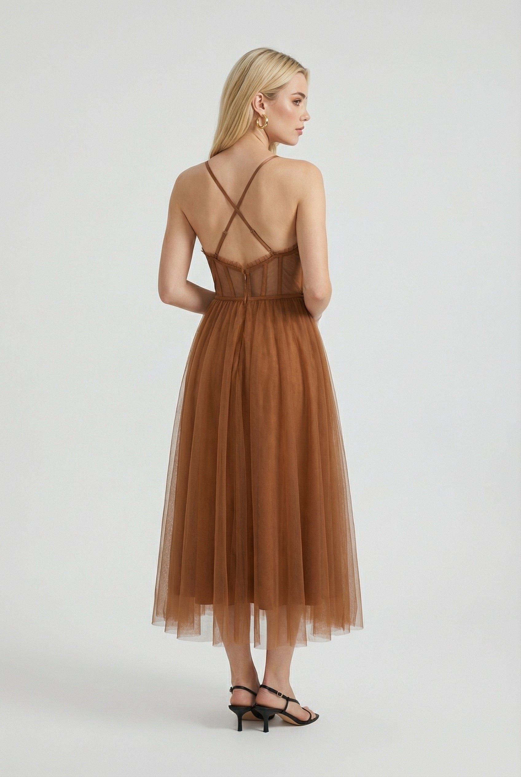 Maya | Elegant Chiffon Midi Dress - ginlerie 3