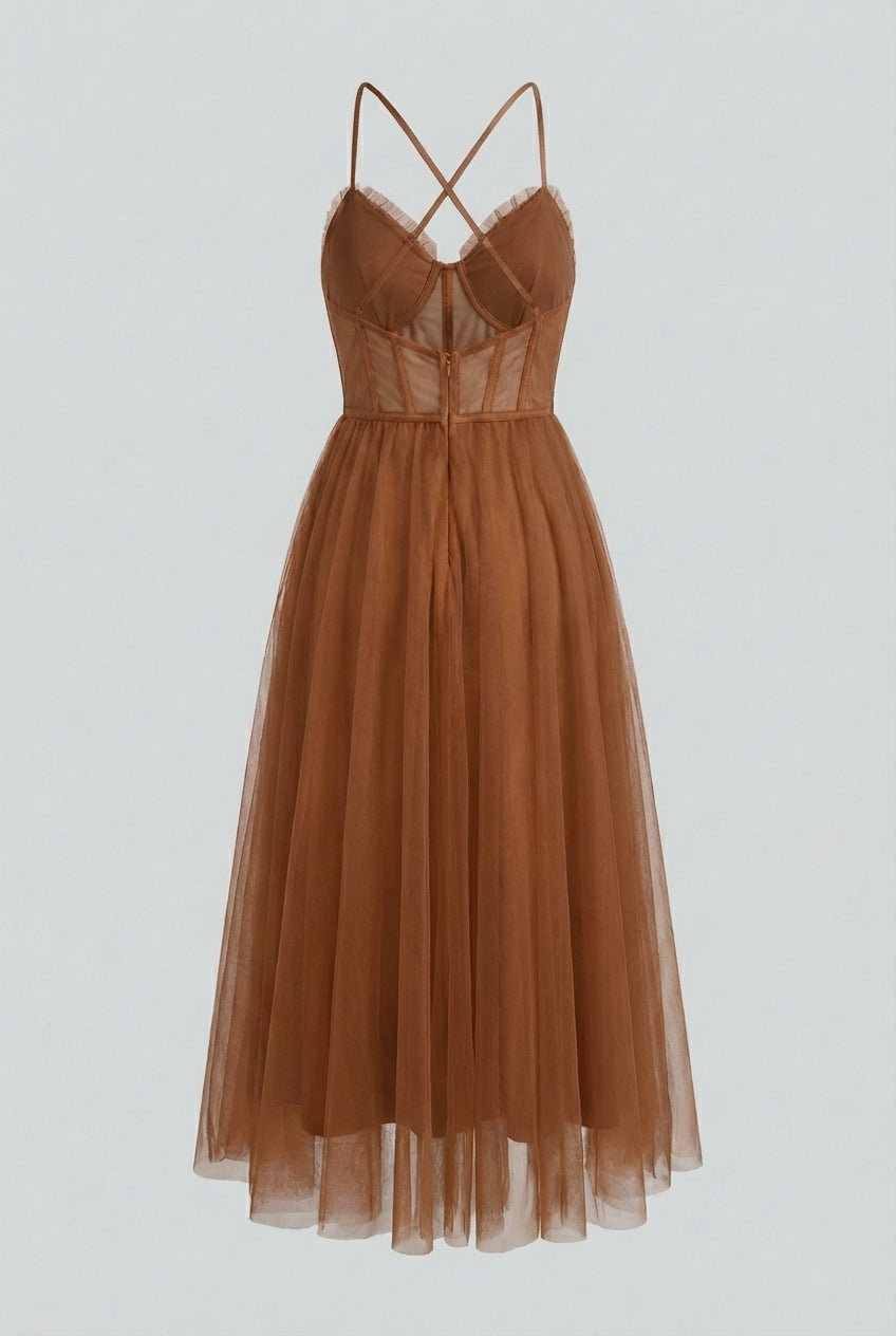 Maya | Elegant Chiffon Midi Dress - ginlerie 4
