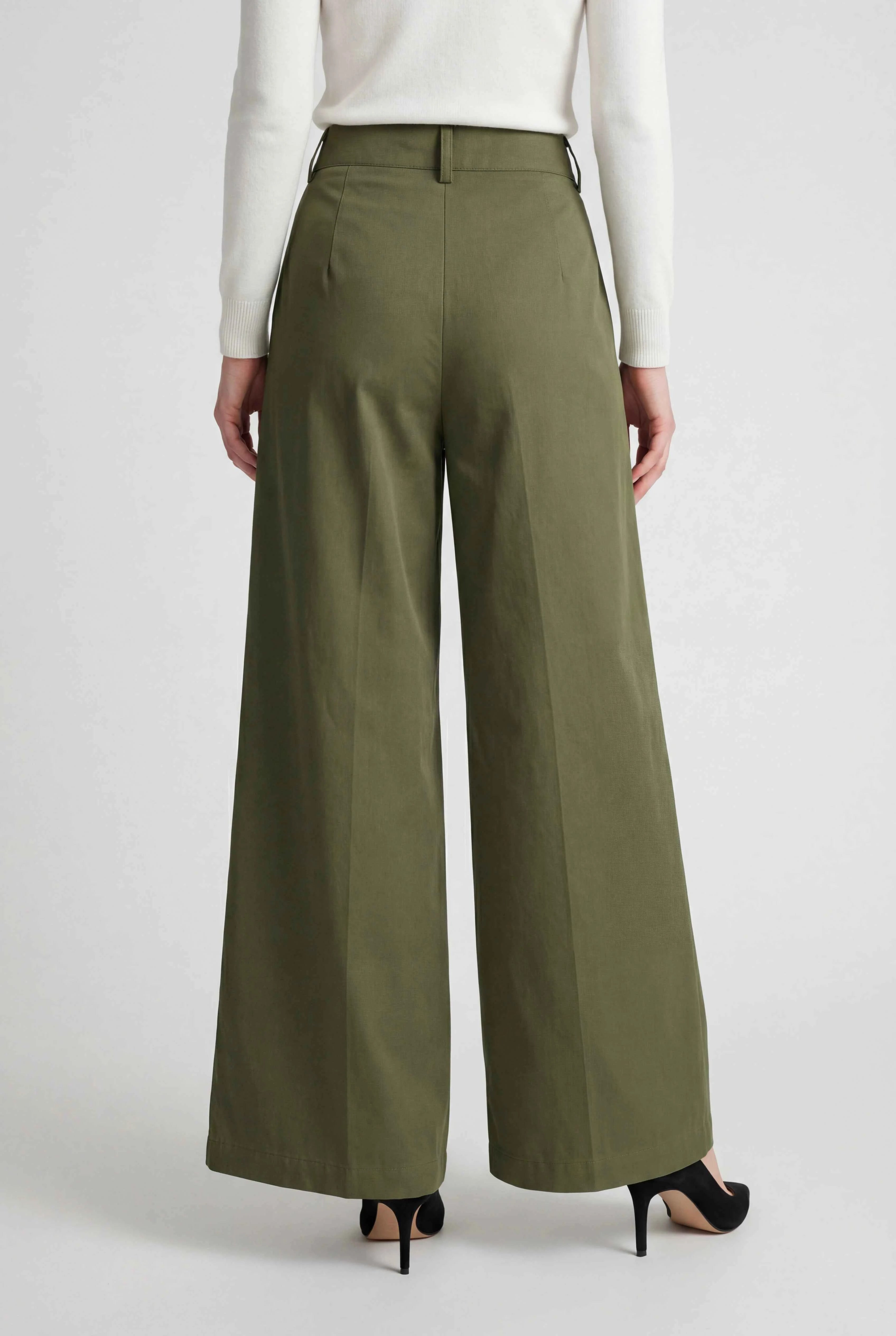 Maya | Elegant Green Palazzo Pants - ginlerie 2