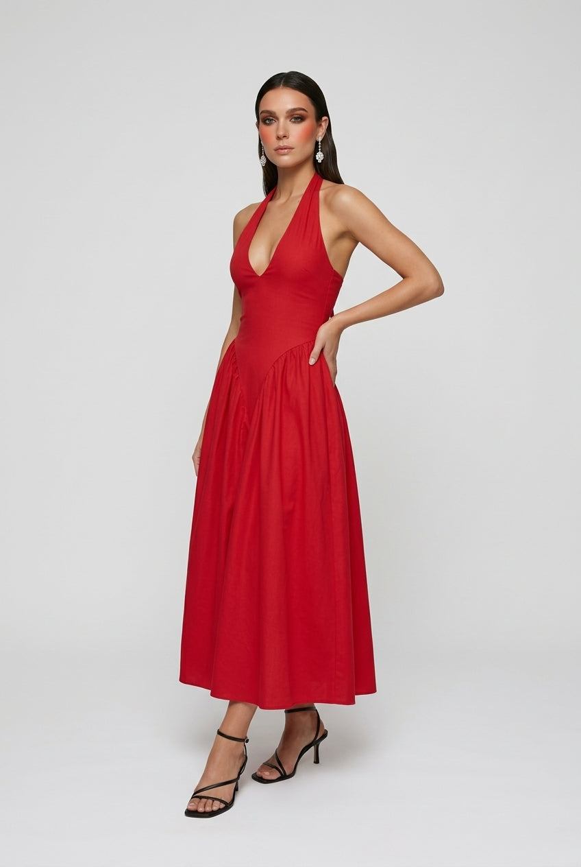 Maya | Elegant Midi Cocktail Dress - ginlerie 2