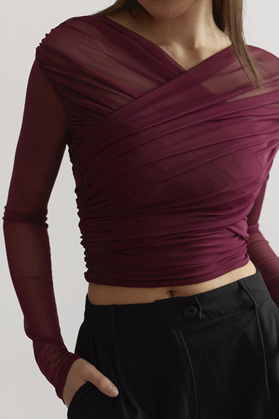 Maya | Elegant Ruched Going Out Top - ginlerie 1