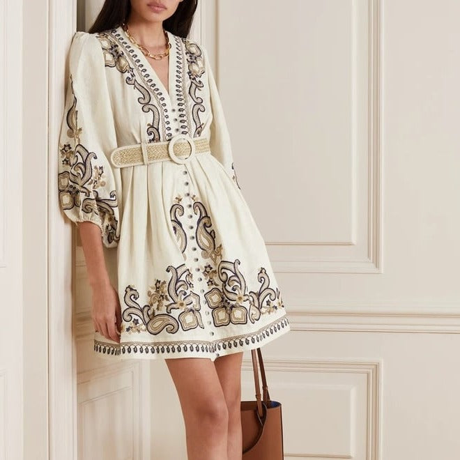 Maya | Embroidered Boho Summer Dress - ginlerie 0