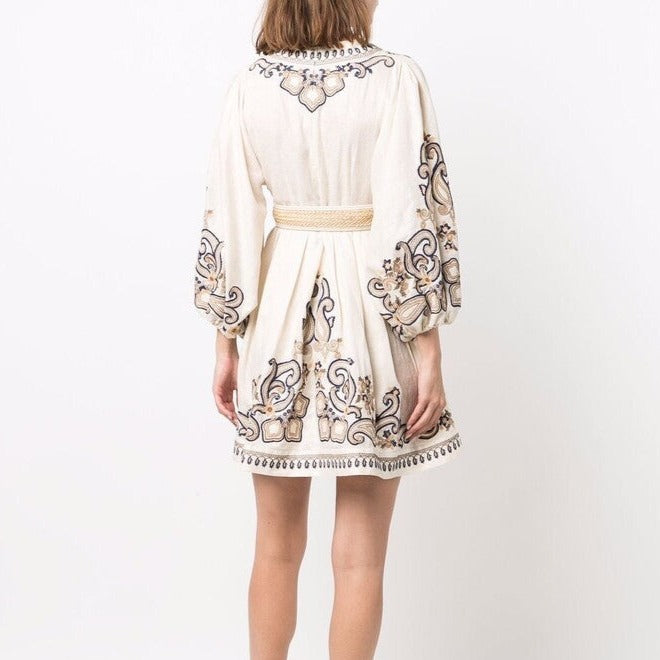 Maya | Embroidered Boho Summer Dress - ginlerie 7
