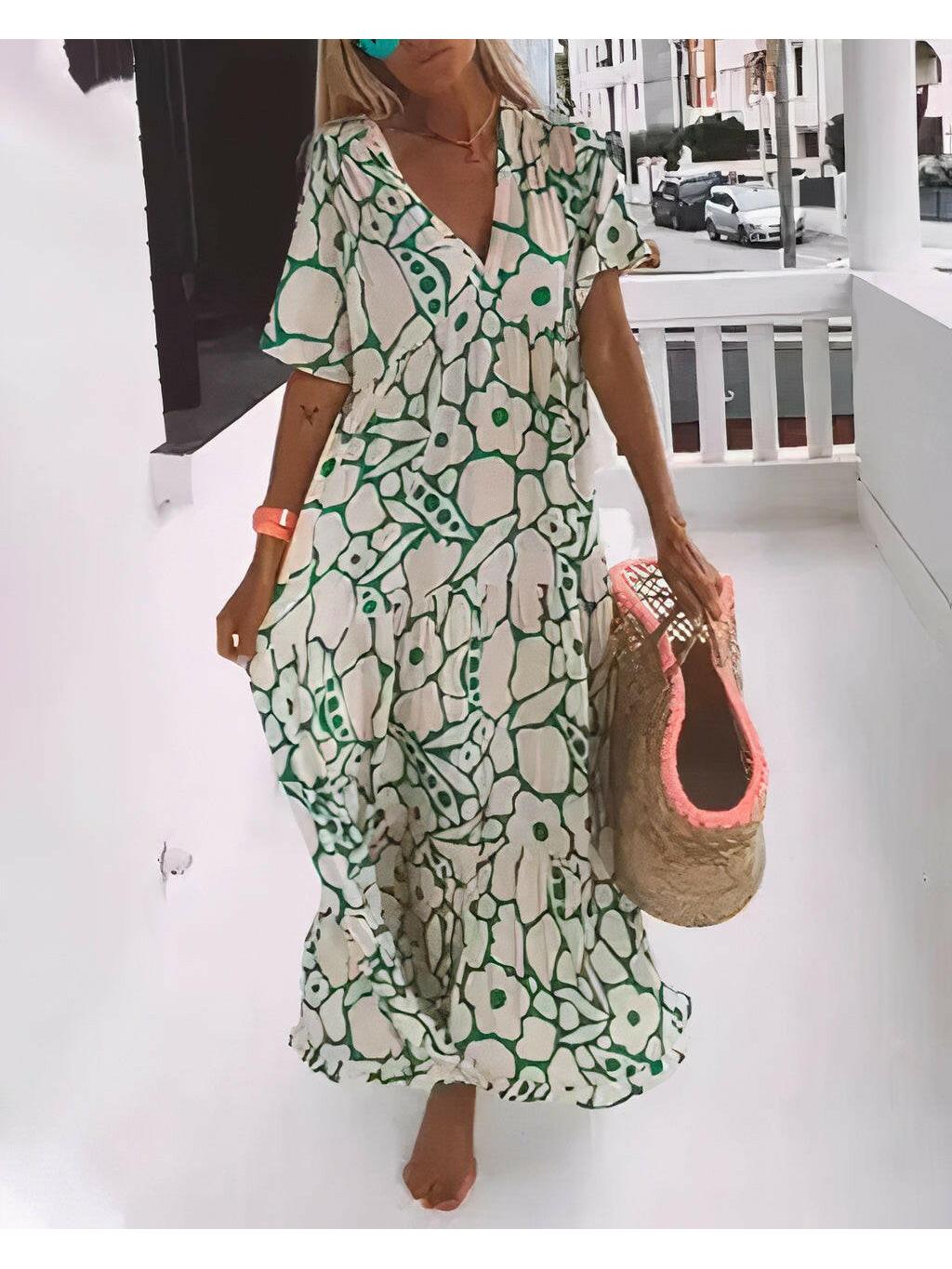 Maya | Floral Print Summer Dress - ginlerie 0