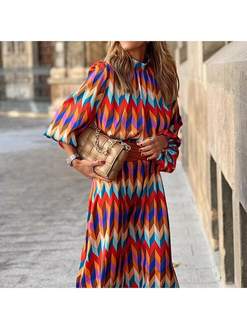 Maya | Geometric Print Summer Dress - ginlerie 0