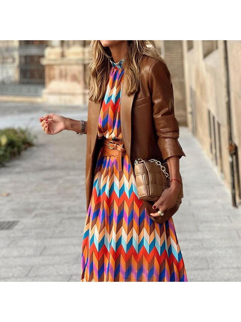 Maya | Geometric Print Summer Dress - ginlerie 1
