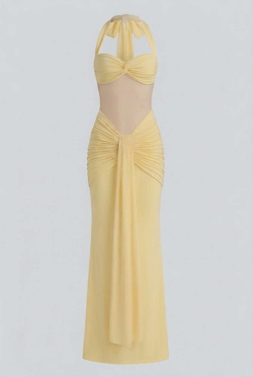 Maya | Halter Maxi Dress - ginlerie 0