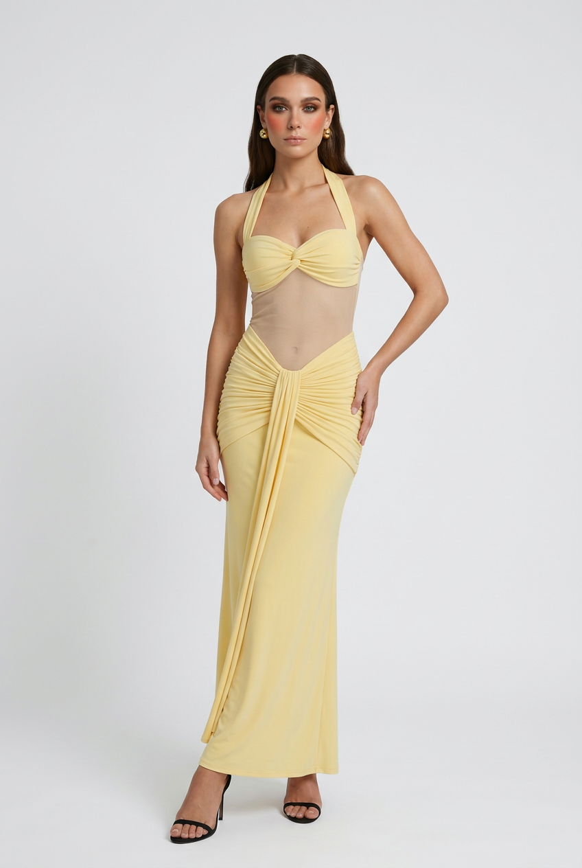 Maya | Halter Maxi Dress - ginlerie 2
