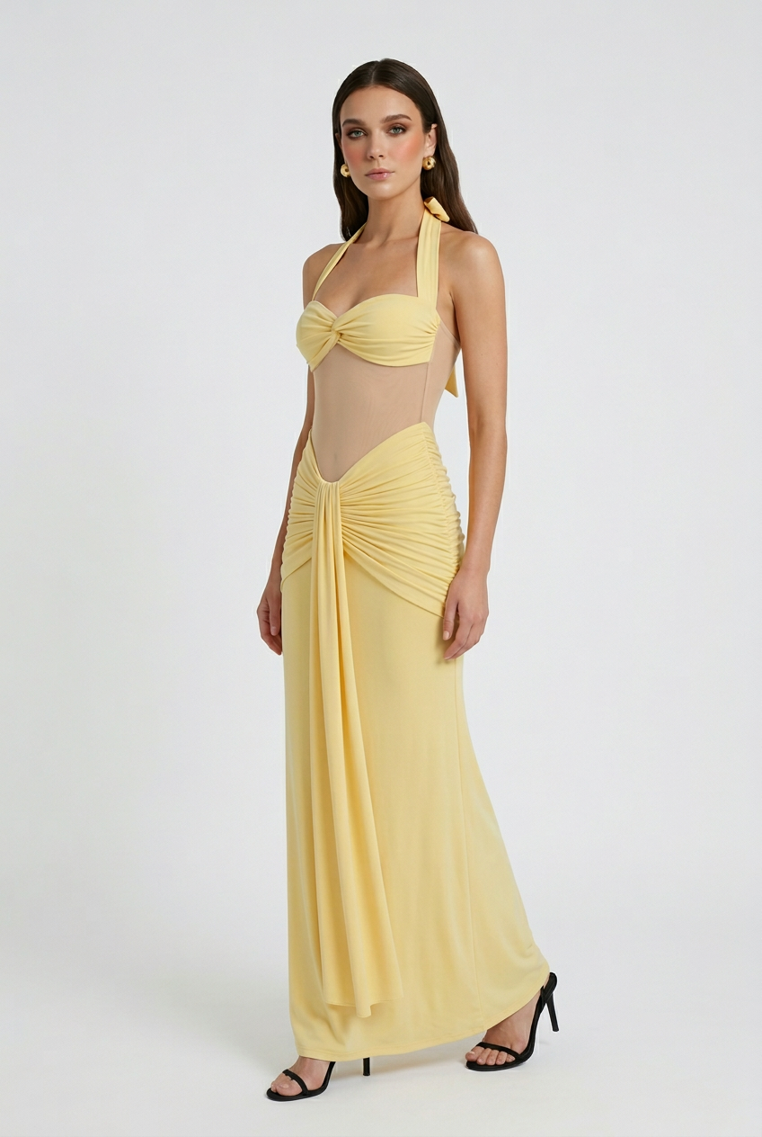 Maya | Halter Maxi Dress - ginlerie 3