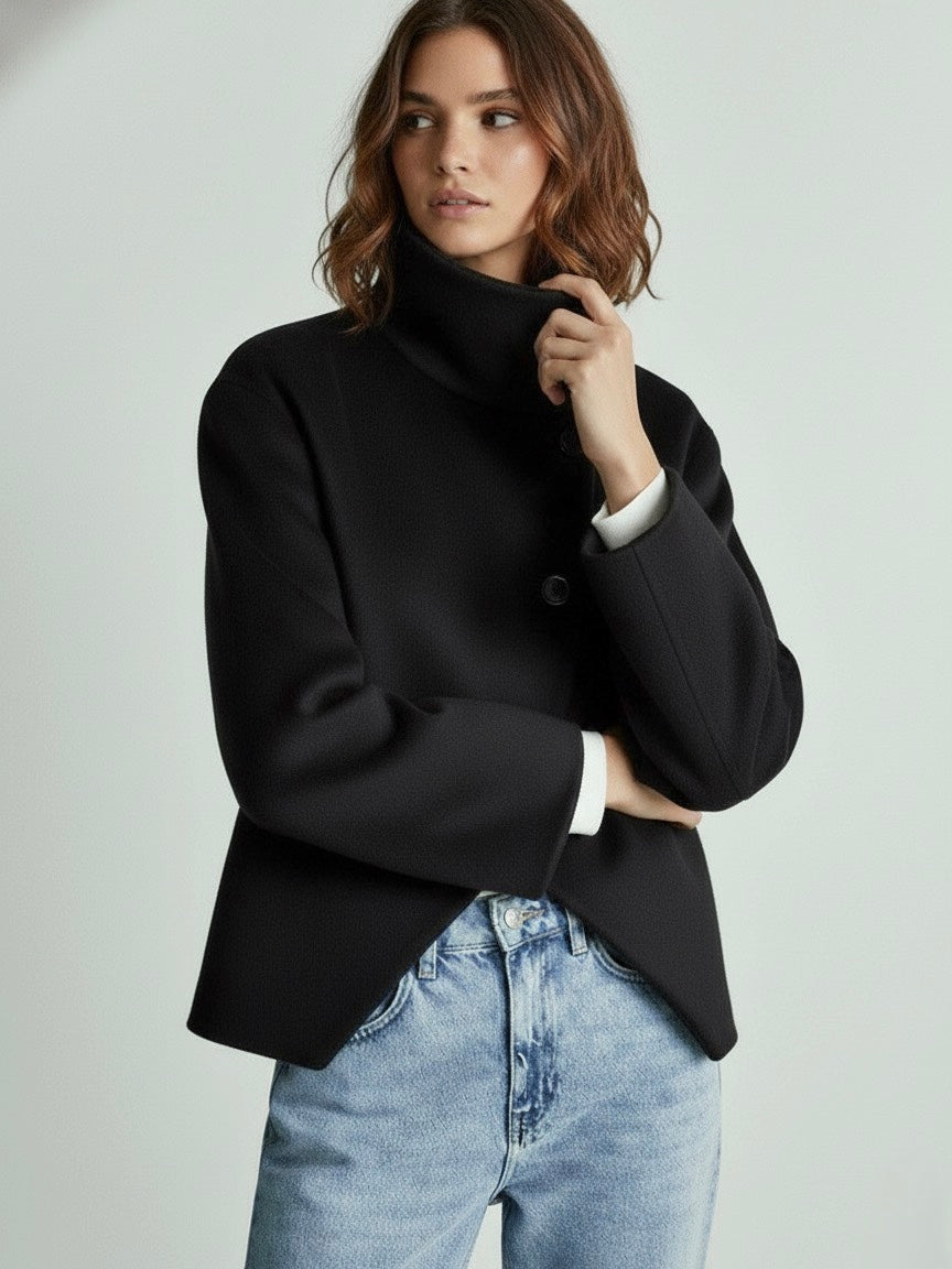Maya | High-Neck Structured Jacket - ginlerie 1