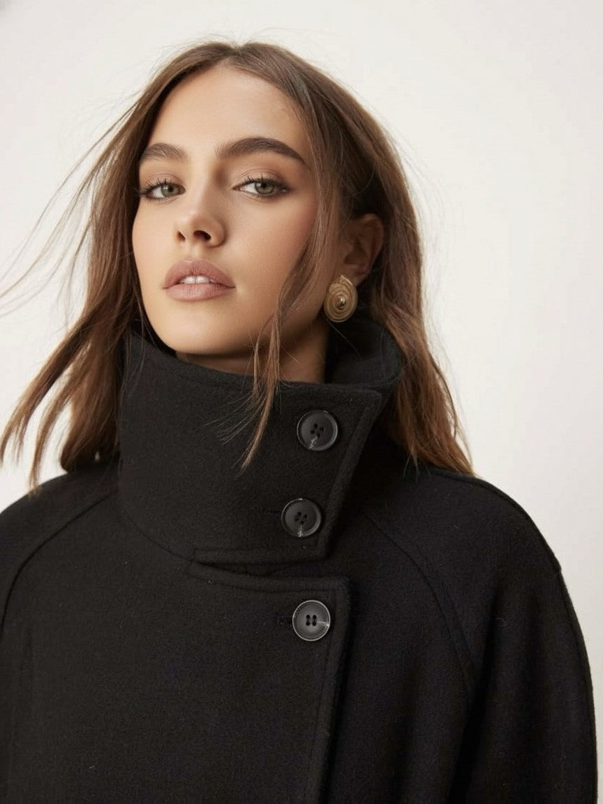 Maya | High-Neck Structured Jacket - ginlerie 2