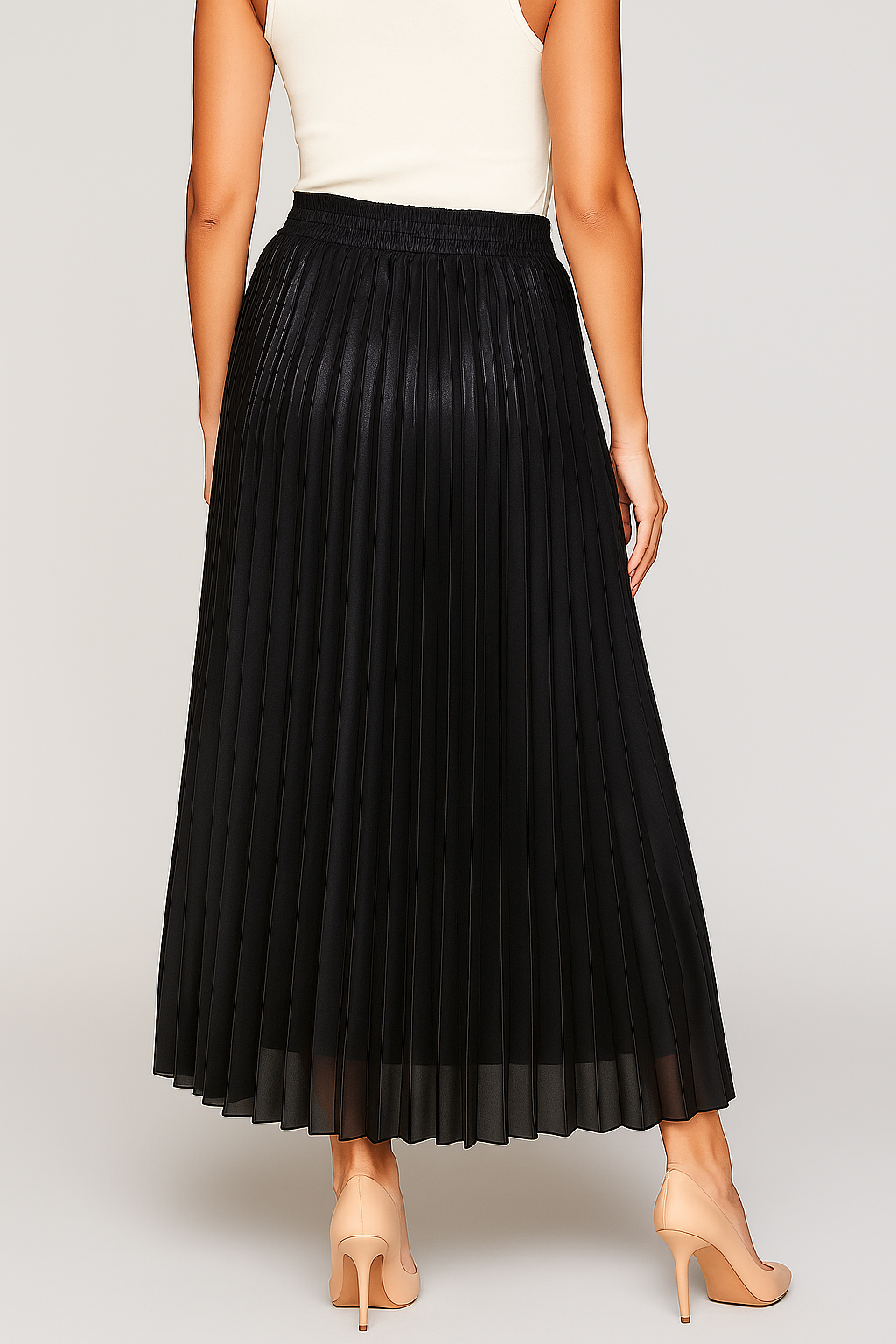 Maya | Pleated Maxi Skirt - ginlerie 3
