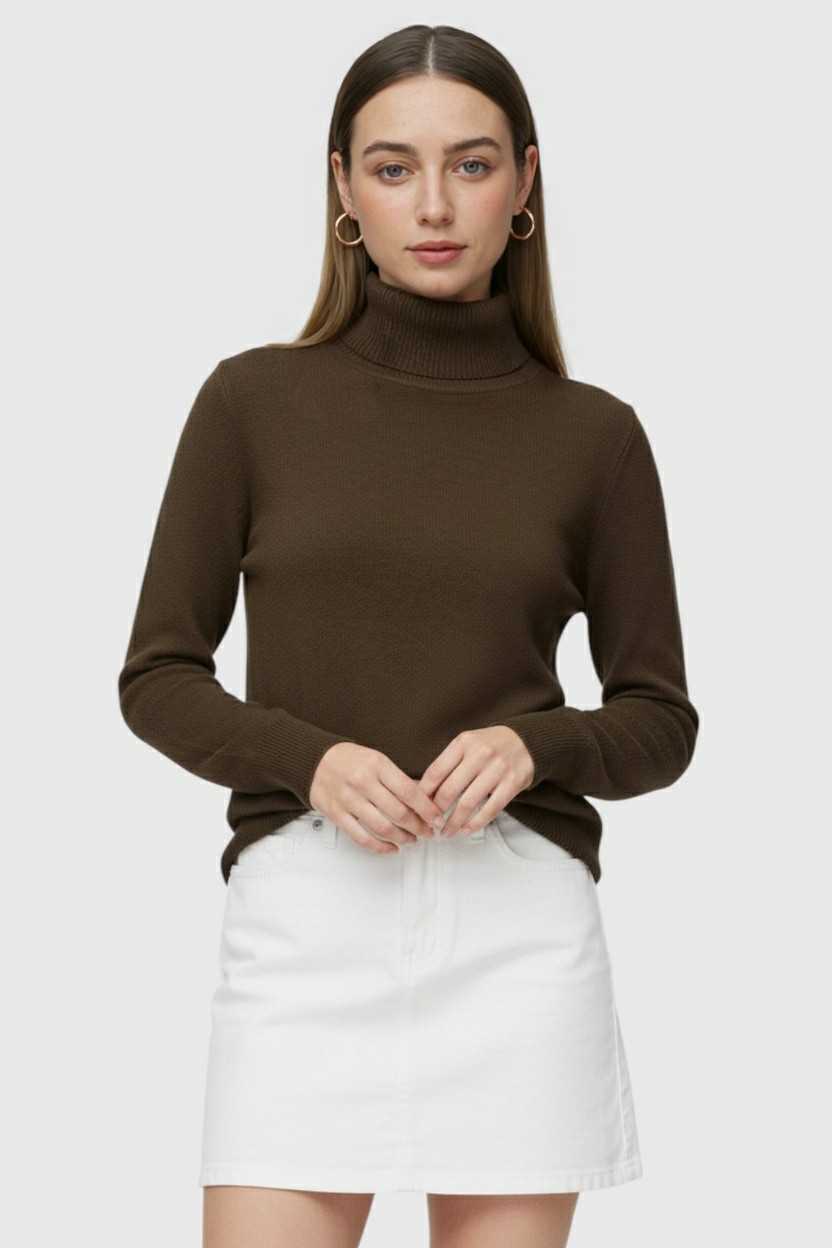 Maya | Thermal Turtleneck Sweater - ginlerie 1