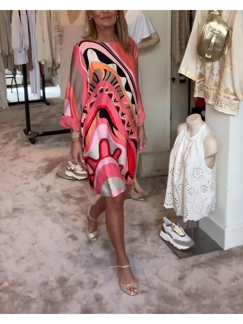 Maya | Vibrant Abstract Print Dress - ginlerie 4
