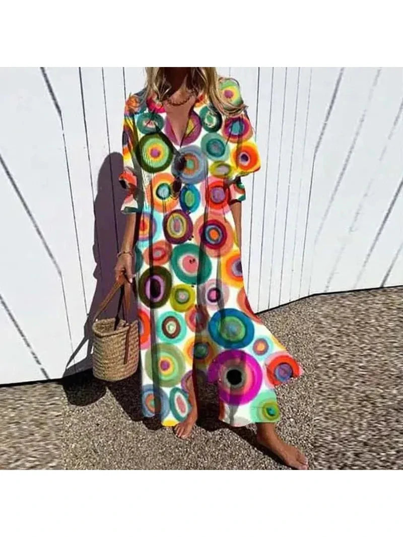 Maya | Vibrant Bloom Dress - ginlerie 5