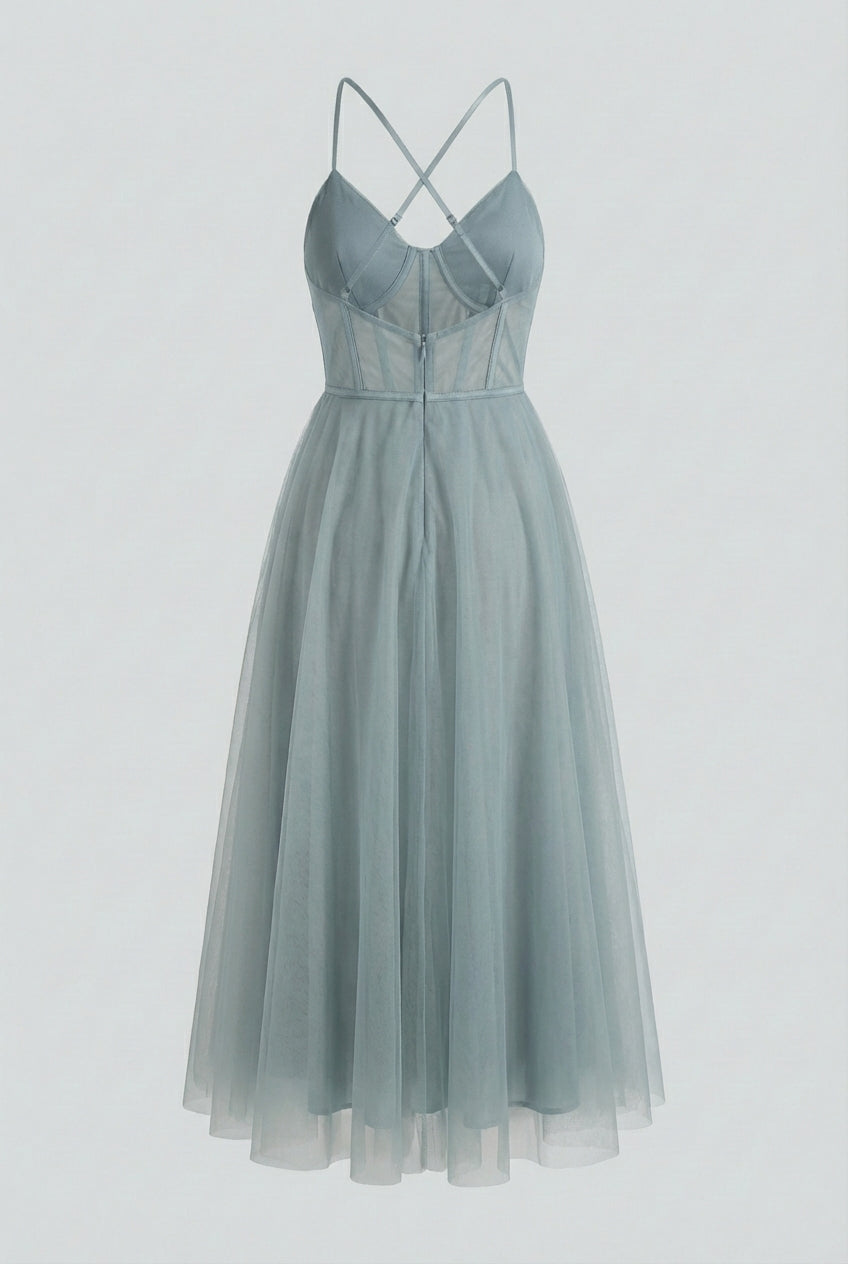 Nina | A-Line Midi Dress for Wedding Guests - ginlerie 3