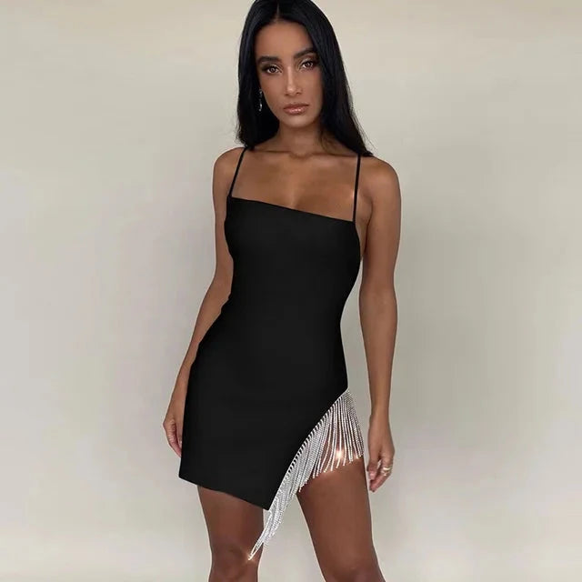 Nina | Beaded Fringe Mini Dress - ginlerie 0