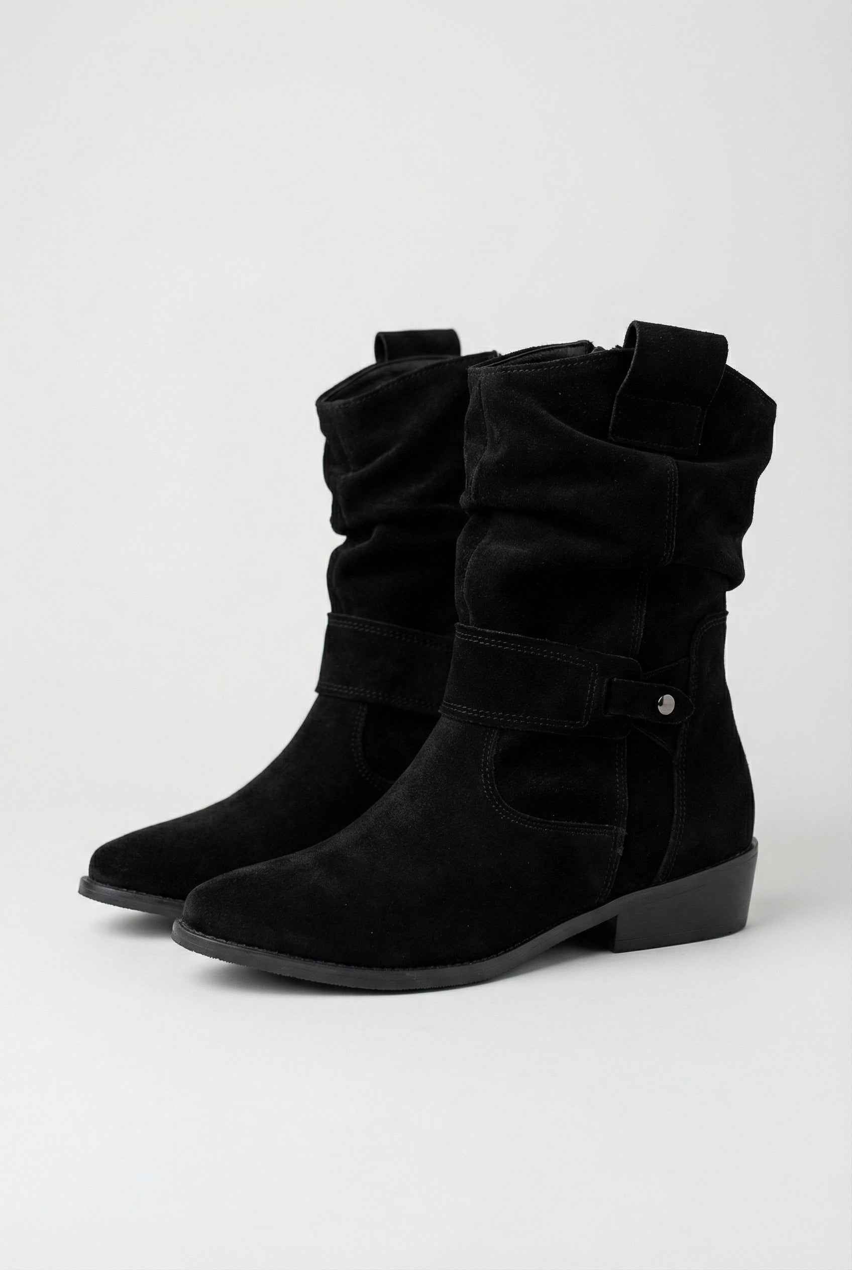Nina | Black Suede Ankle Boots - ginlerie 0