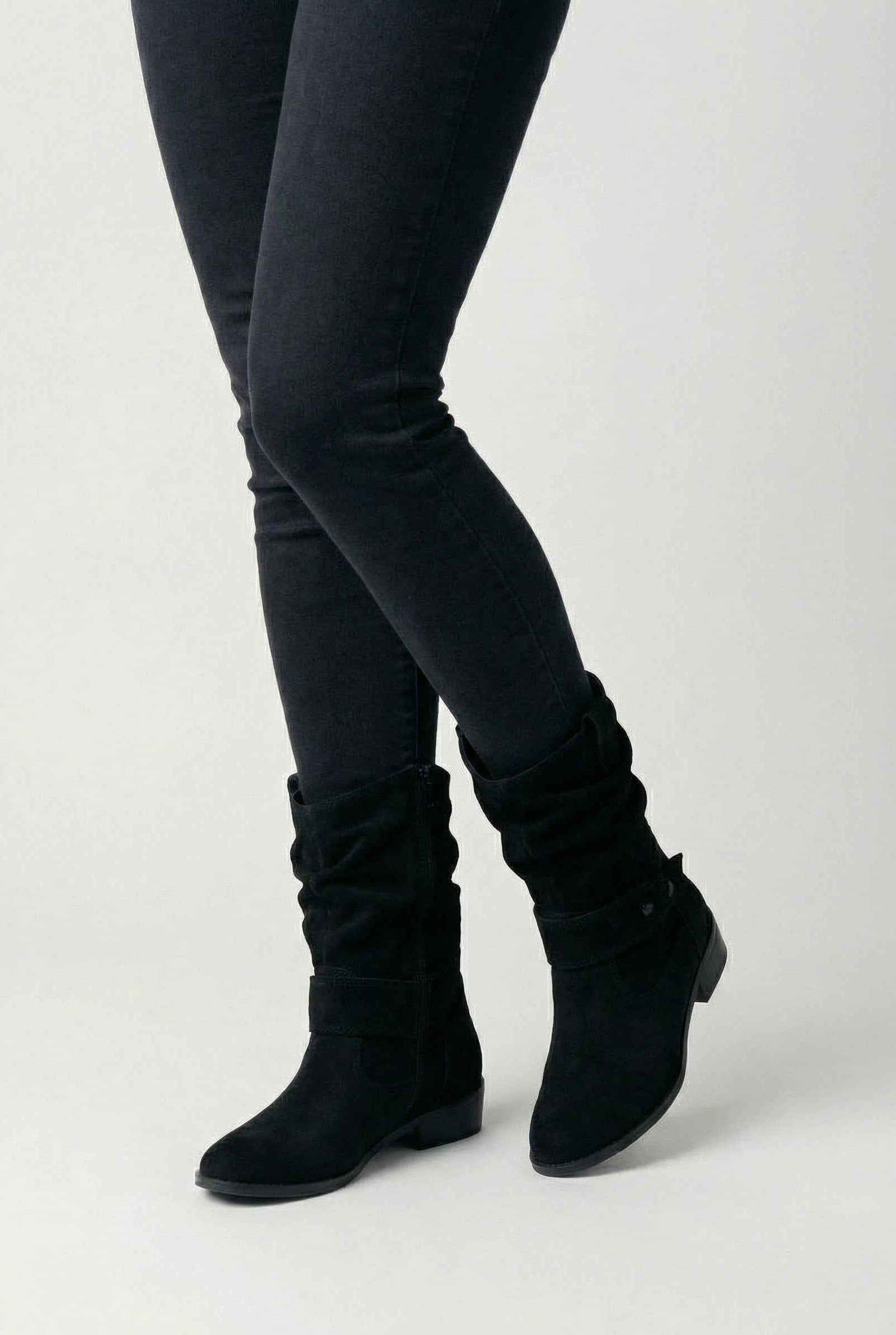 Nina | Black Suede Ankle Boots - ginlerie 1