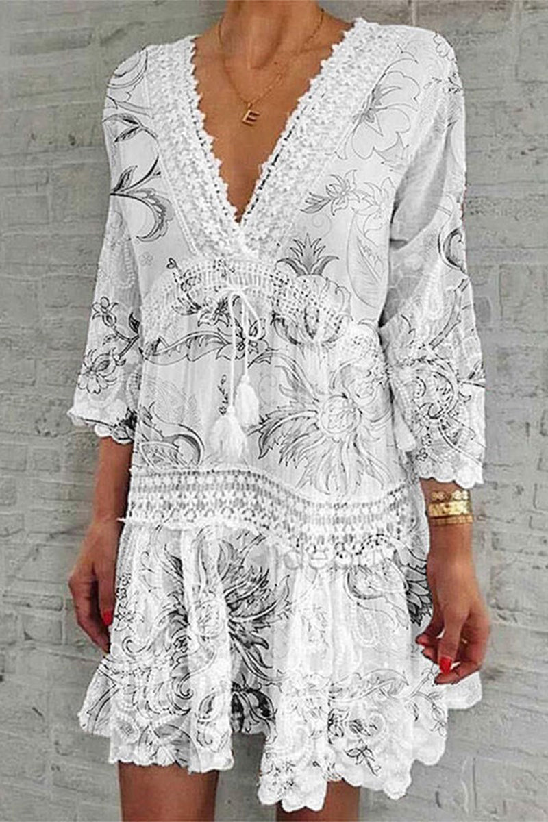 Nina | Boho Mini Dress - ginlerie 1