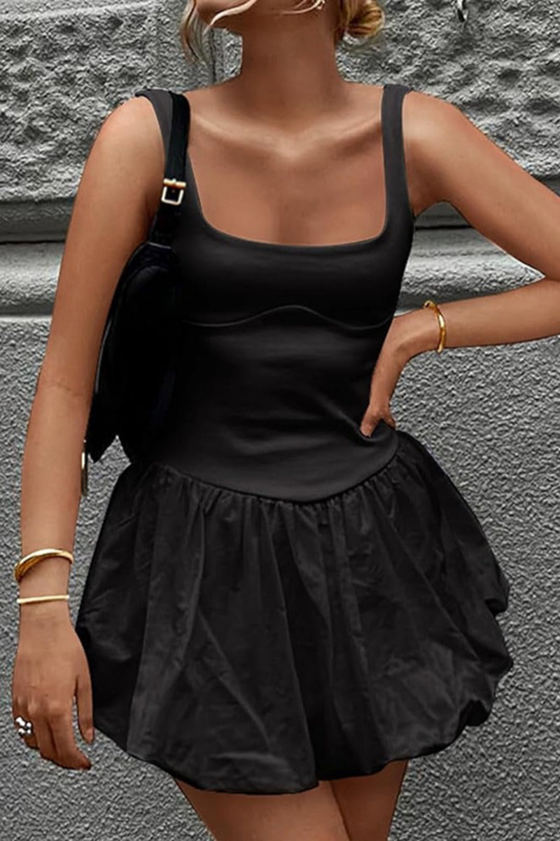 Nina | Bubble Hem Mini Dress - ginlerie 5
