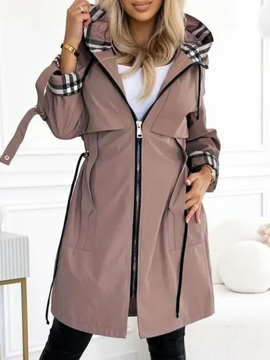 Nina | Checked Hooded Parka - ginlerie 0