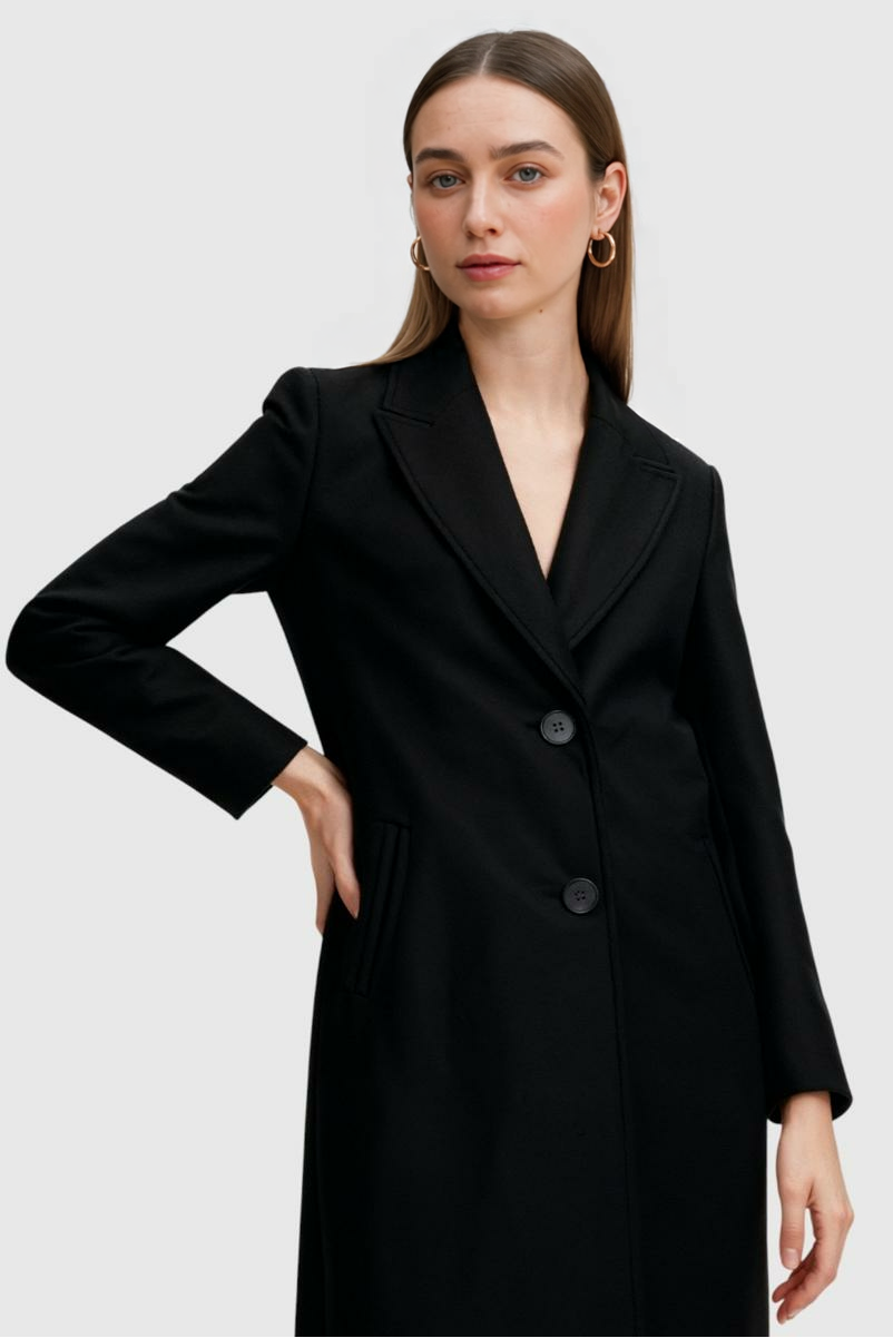 Nina | Chic Black Winter Coat - ginlerie 1